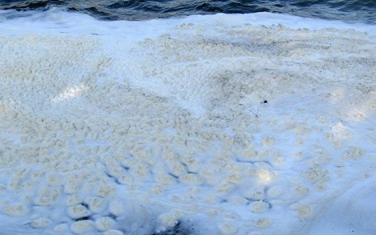 Γέμισε αφρούς η λίμνη Ιωαννίνων (εικόνες, βίντεο)